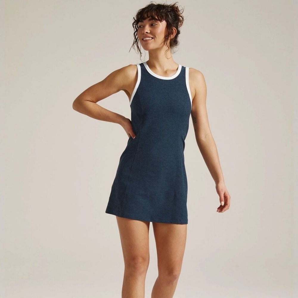 Beyond Yoga Spacedye Outlines Dress in Navy White